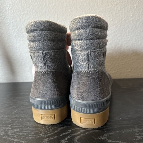 Keds Grey Wool Suede Lace Up Camp High Top Hiking Boots Pink Laces Size 8.5 NWOB - Picture 3 of 7